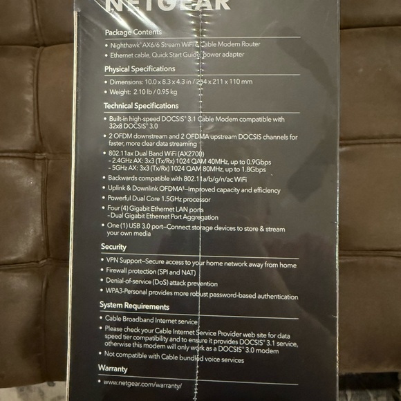 NETGEAR Nighthawk AX6 Black Modem Router - Picture 3 of 5